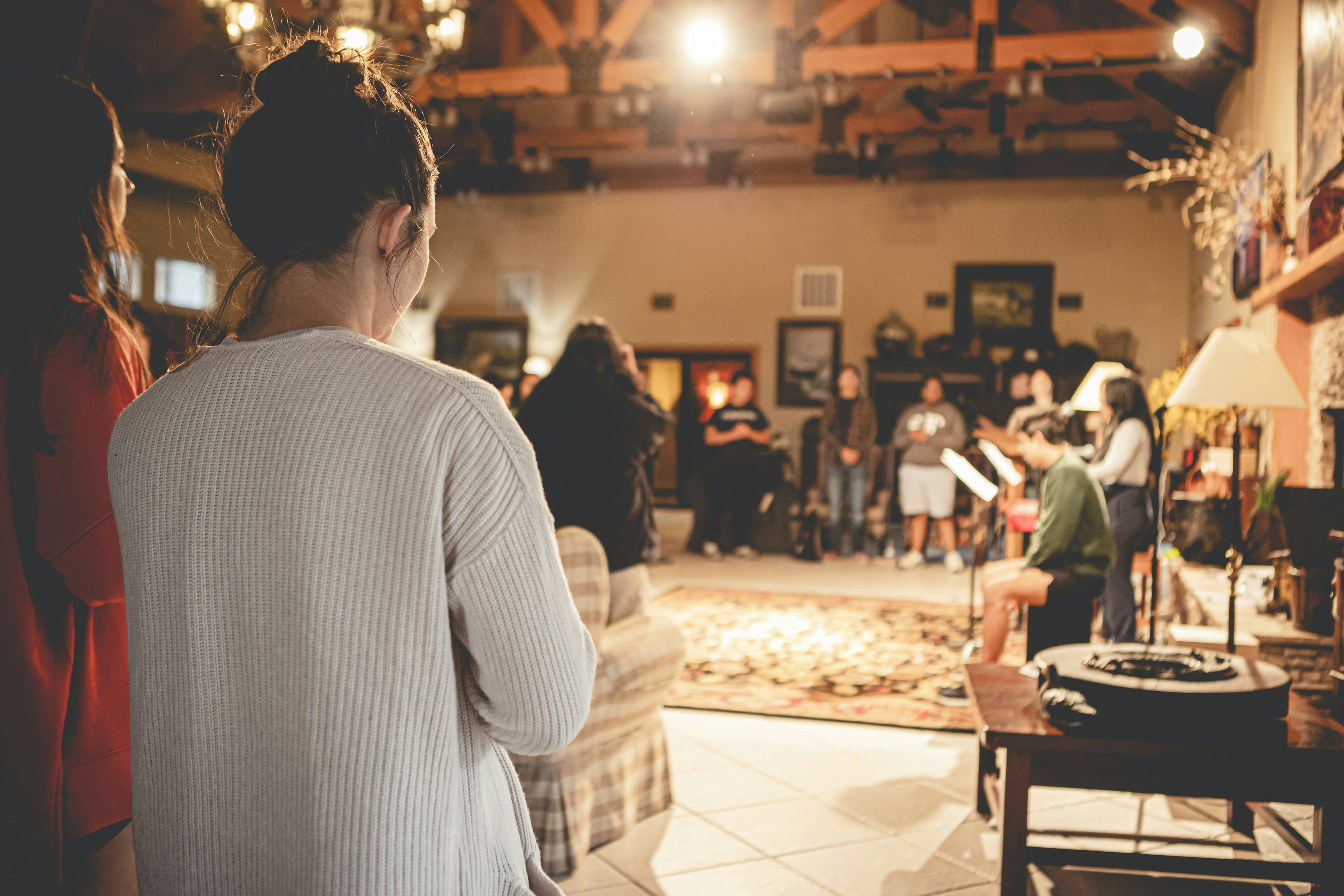 Student at worship